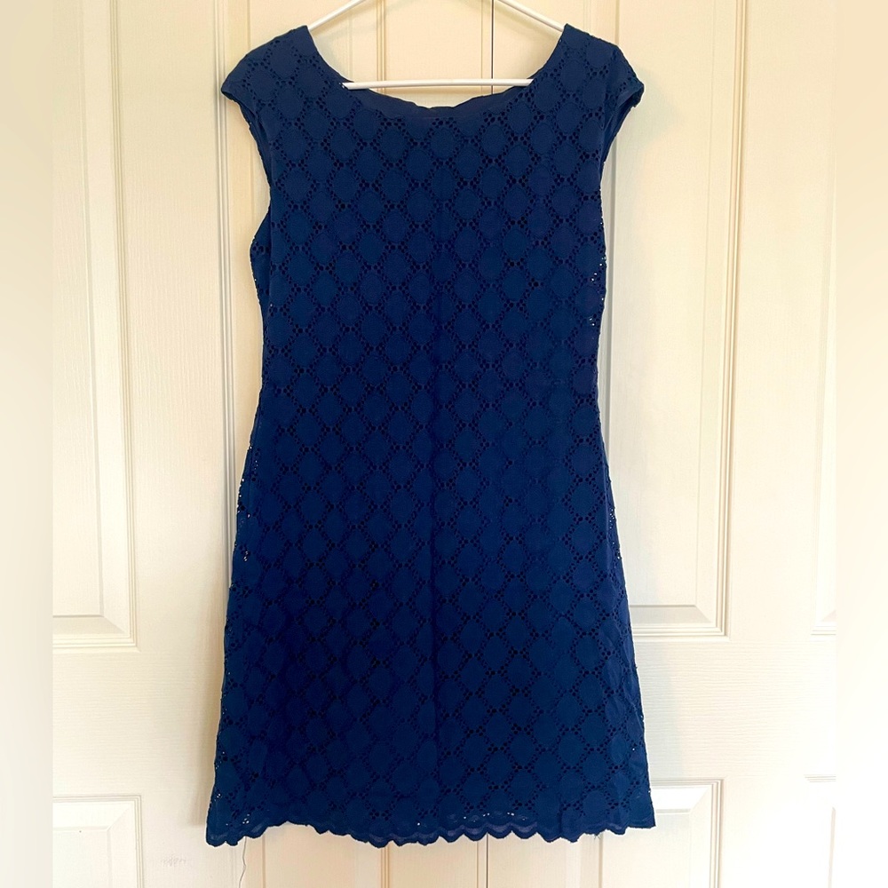 Navy blue knee length dress